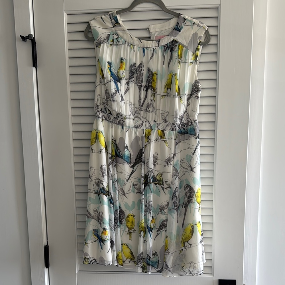 Bird Print Sleeveless Dress